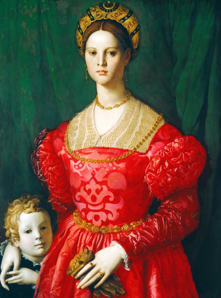Mladá žena a její malý chlapec od Agnolo Bronzino