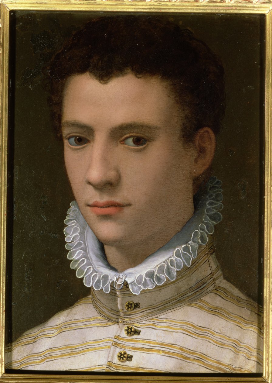 Portrét mladého muže (olej na mědi) od Agnolo Bronzino