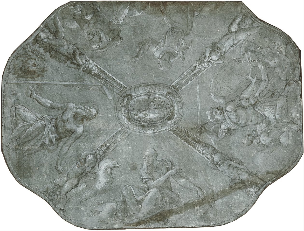 Skica pro freskový strop v Capella dEleonora di Toledo, Palazzo Vecchio, Florencie od Agnolo Bronzino