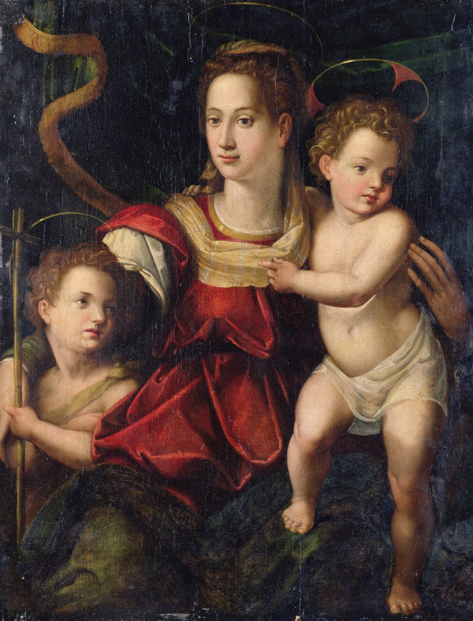 Madona s dítětem se svatým Janem Křtitelem od Agnolo (after) Bronzino