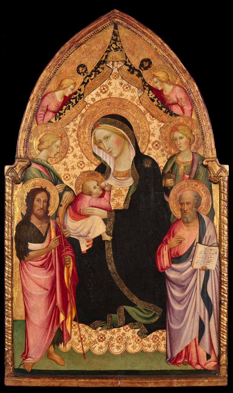 Madona pokory se světci a anděly od Agnolo (circle of) Gaddi