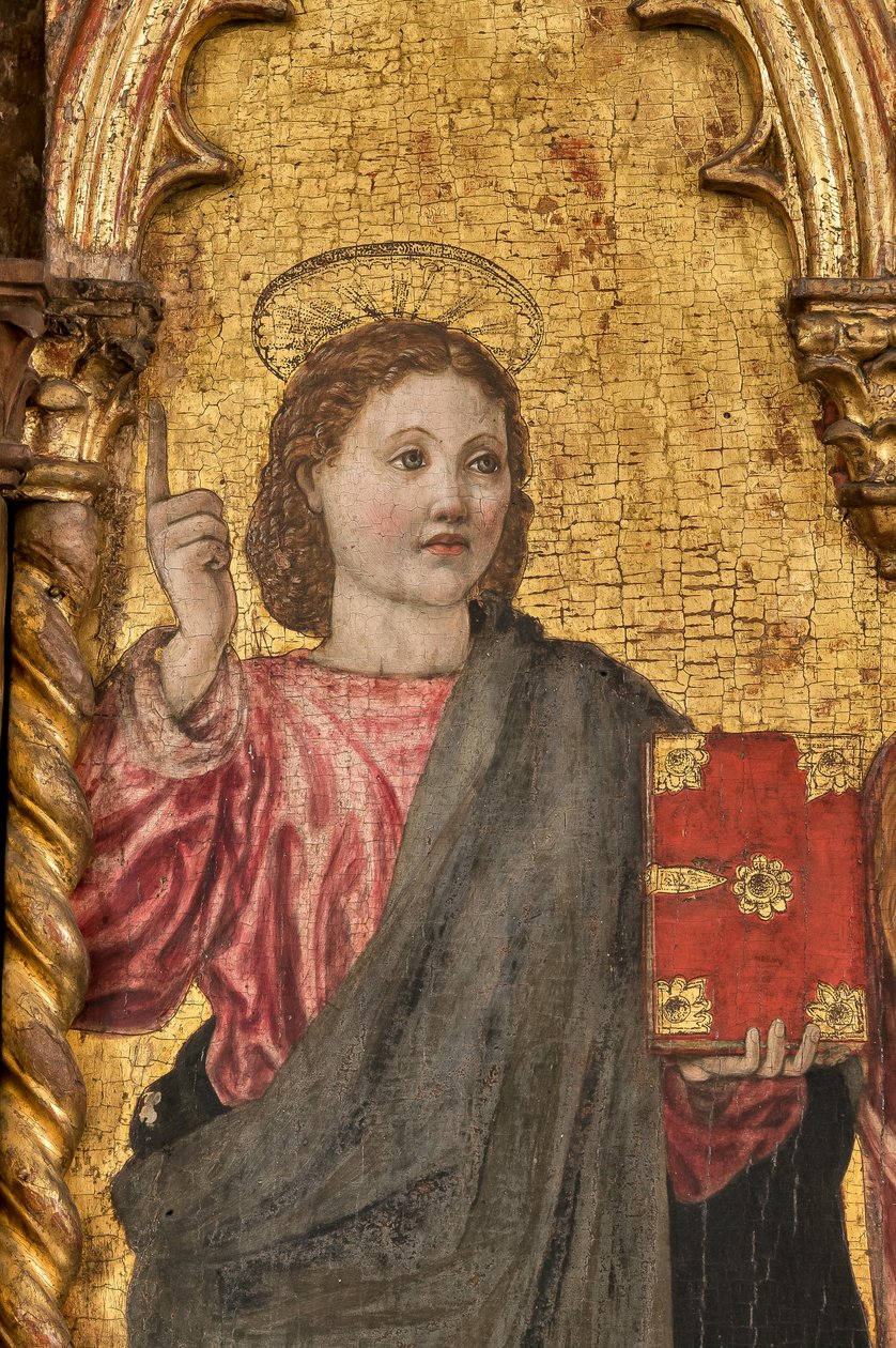 Korunovace panny a svatých, polyptych na zlatém pozadí, detail 2384569 (tempera na panelu) od Agnolo and Bartolomeo degli Erri