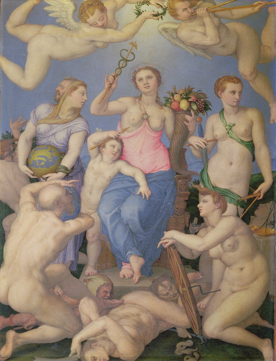 Alegorie štěstí, c.1567 (olej na mědi) od Agnolo Bronzino