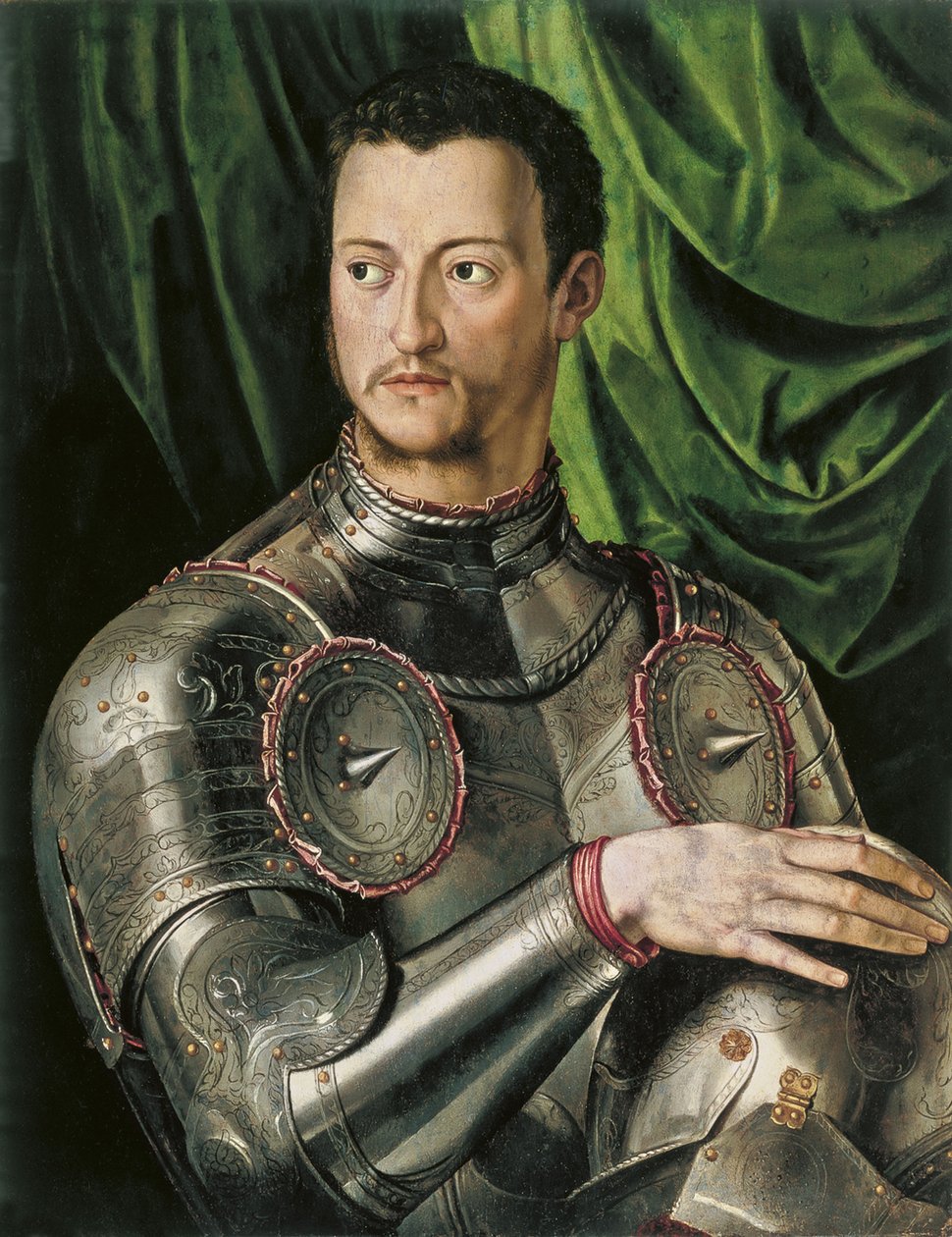 Portrét velkovévody toskánského Cosima I. de Medici 1519-1574 v brnění od Agnolo Bronzino