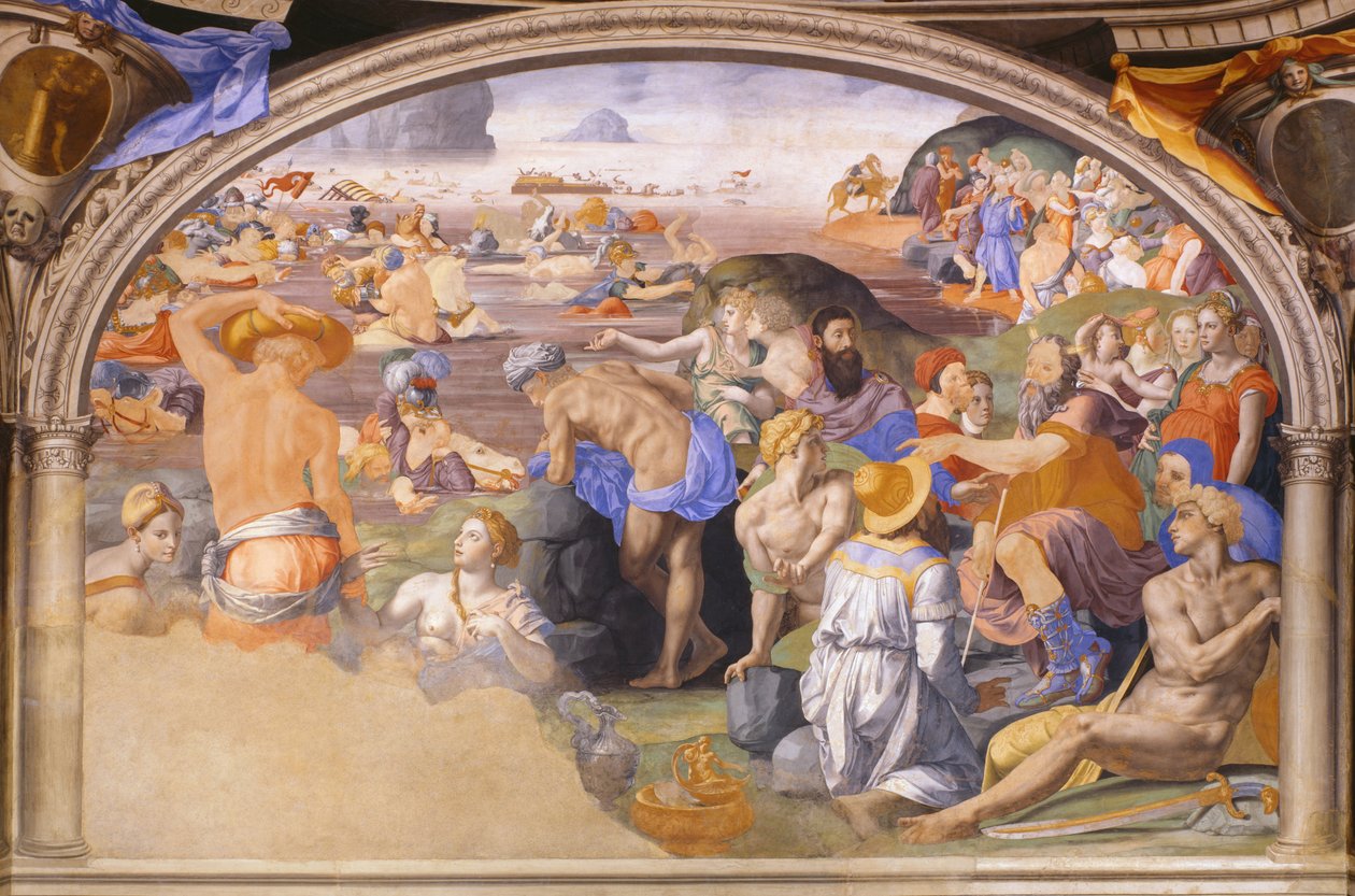 Přechod Izraelitů přes Rudé moře, 1540-1545 od Agnolo Bronzino