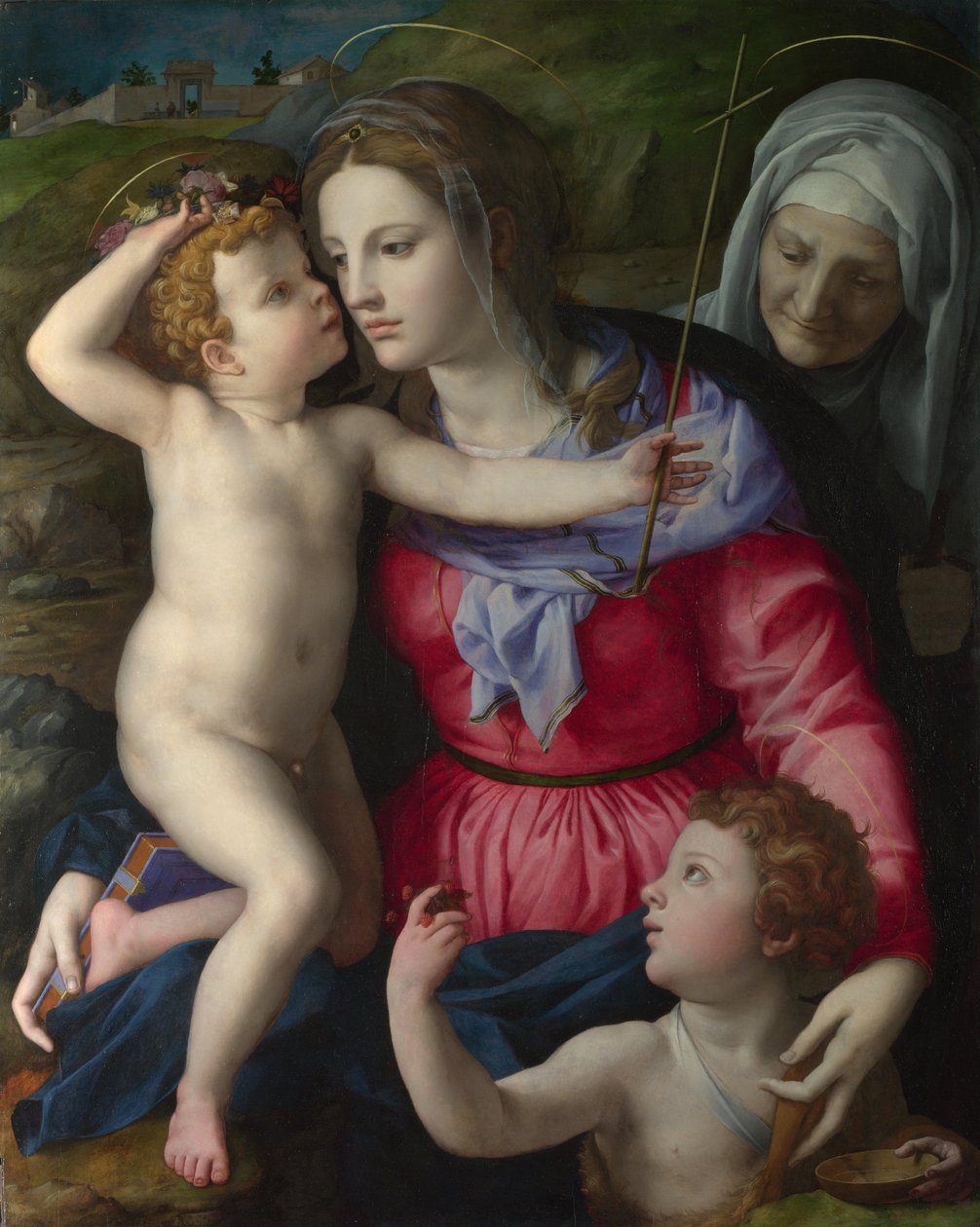 Madona s dítětem se svatým Janem Křtitelem a svatou Alžbětou, kolem roku 1540 od Agnolo Bronzino