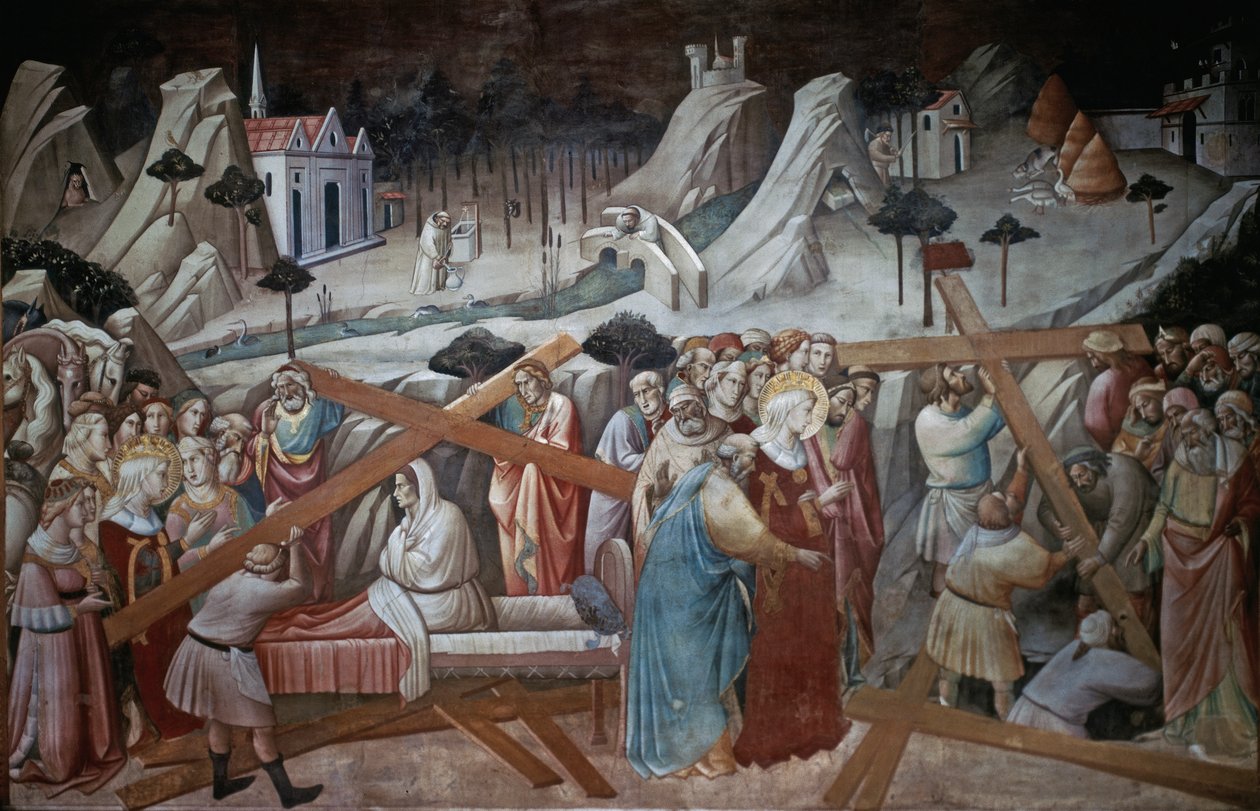 Svatá Helena hledá Pravý kříž, z Legendy o cyklu Pravého kříže od Agnola Gaddiho, kaple baziliky Santa Croce, Florencie, kolem roku 1380 od Agnolo Gaddi