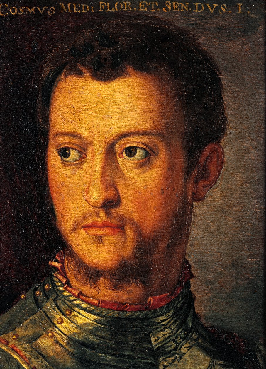 Portrét Cosima I. de Medici, od Agnola Bronzina, malba od Agnolo Bronzino