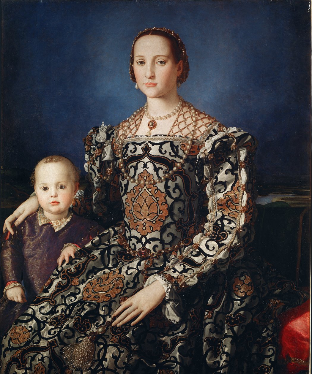 Portrét Eleonory da Toledo se synem Giovannim - Olej na plátně od Agnolo Bronzino