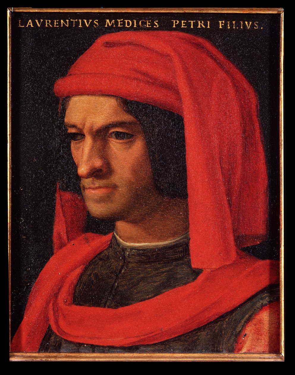 Portrét Laurenta Velkolepého ( Lorenzo il Magnifico ) (olej na mědi) od Agnolo Bronzino