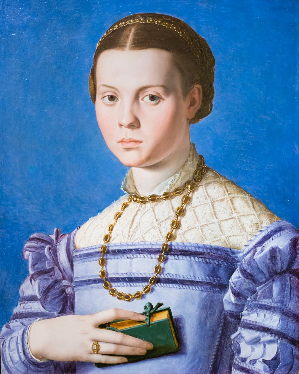 Portrét dívky s knihou, možná Giulia od Alessandra de Medici od Agnolo Bronzino