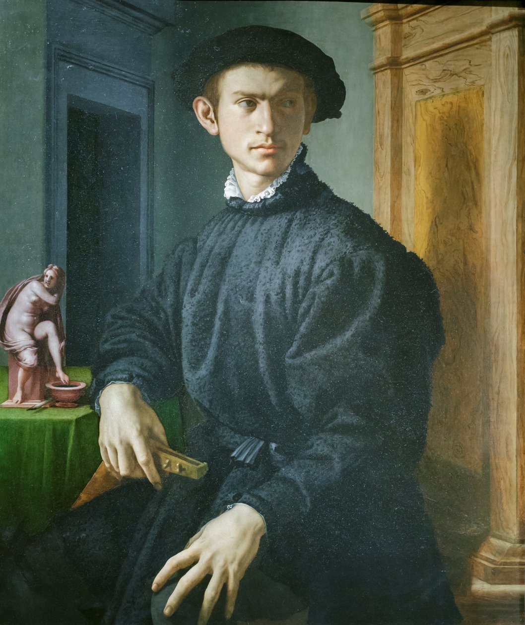 Portrét mladého muže s loutnou od Agnolo Bronzino