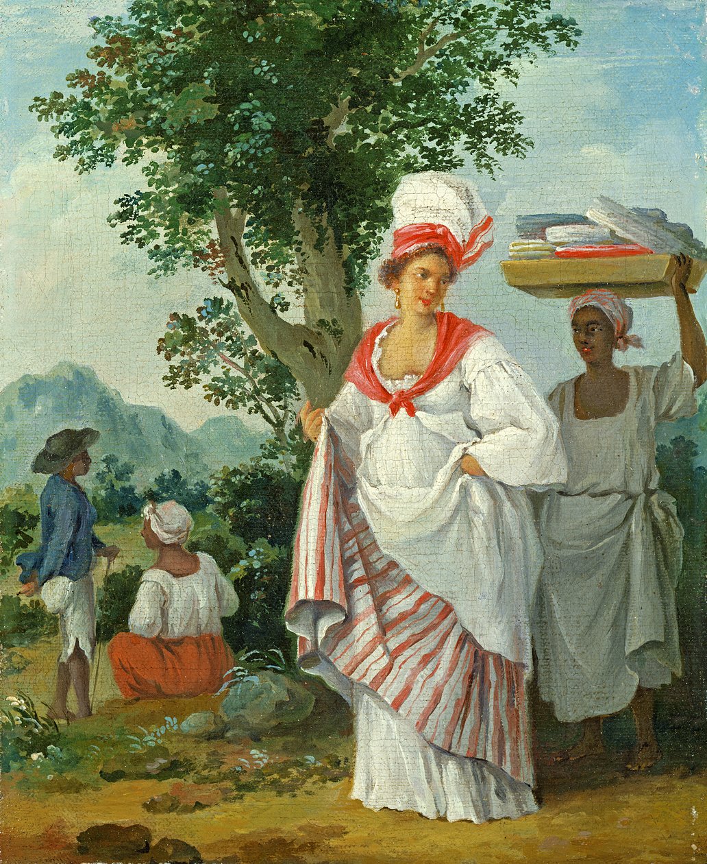 Západoindická kreolská žena se svým černým sluhou, kolem roku 1780 od Agostino Brunias