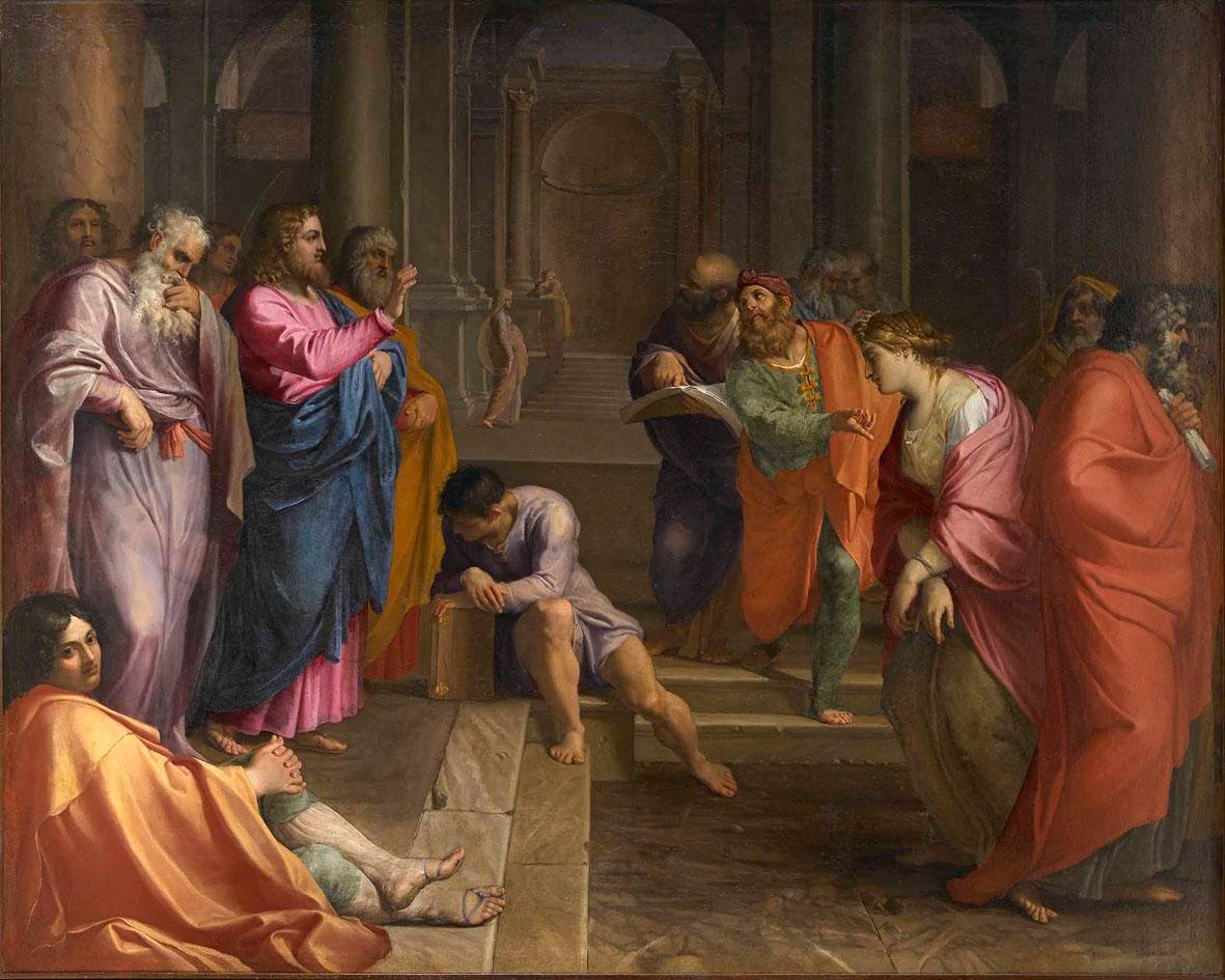 Ježíš Kristus a žena přijatá v cizoložství Krista a cizoložnice od Agostino Carracci