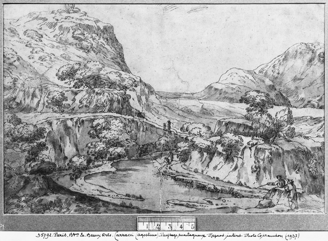 Hornatá krajina od Agostino Carracci