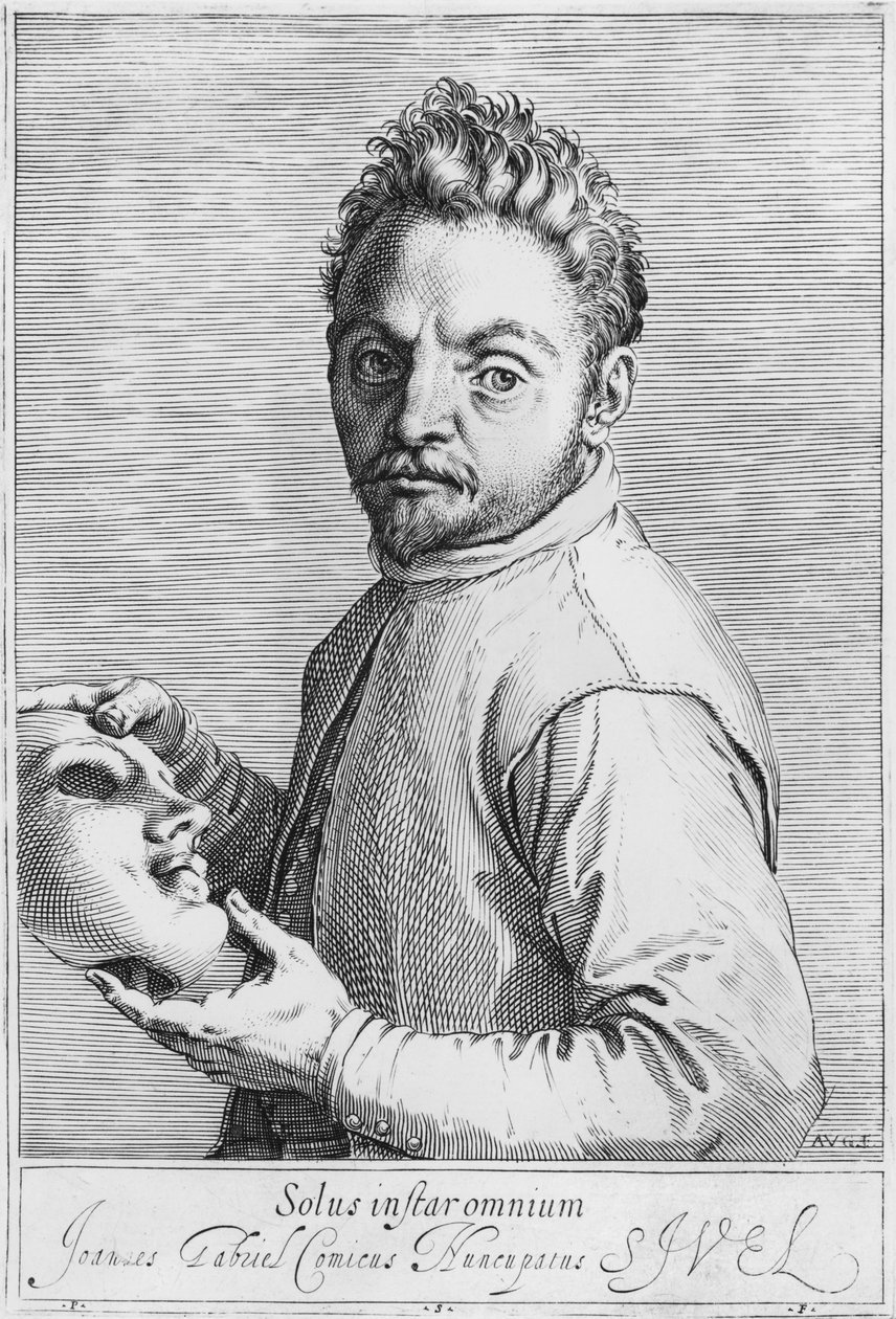 Herec Jean Gabriel Swel od Agostino Carracci