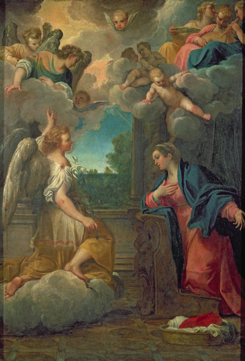 Zvěstování od Agostino Carracci