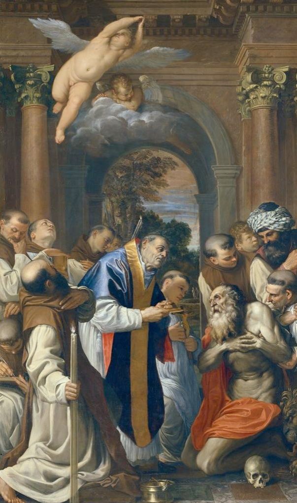 Poslední přijímání svatého Jeronýma od Agostino Carracci