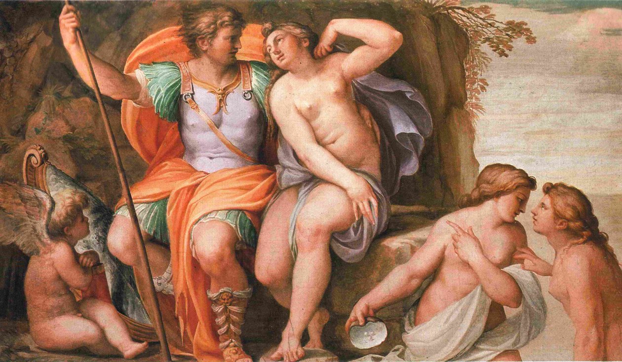 Venuše a Mars, freska od Agostina Carracciho v Palazzo del Giardino (Parma) od Agostino Carracci