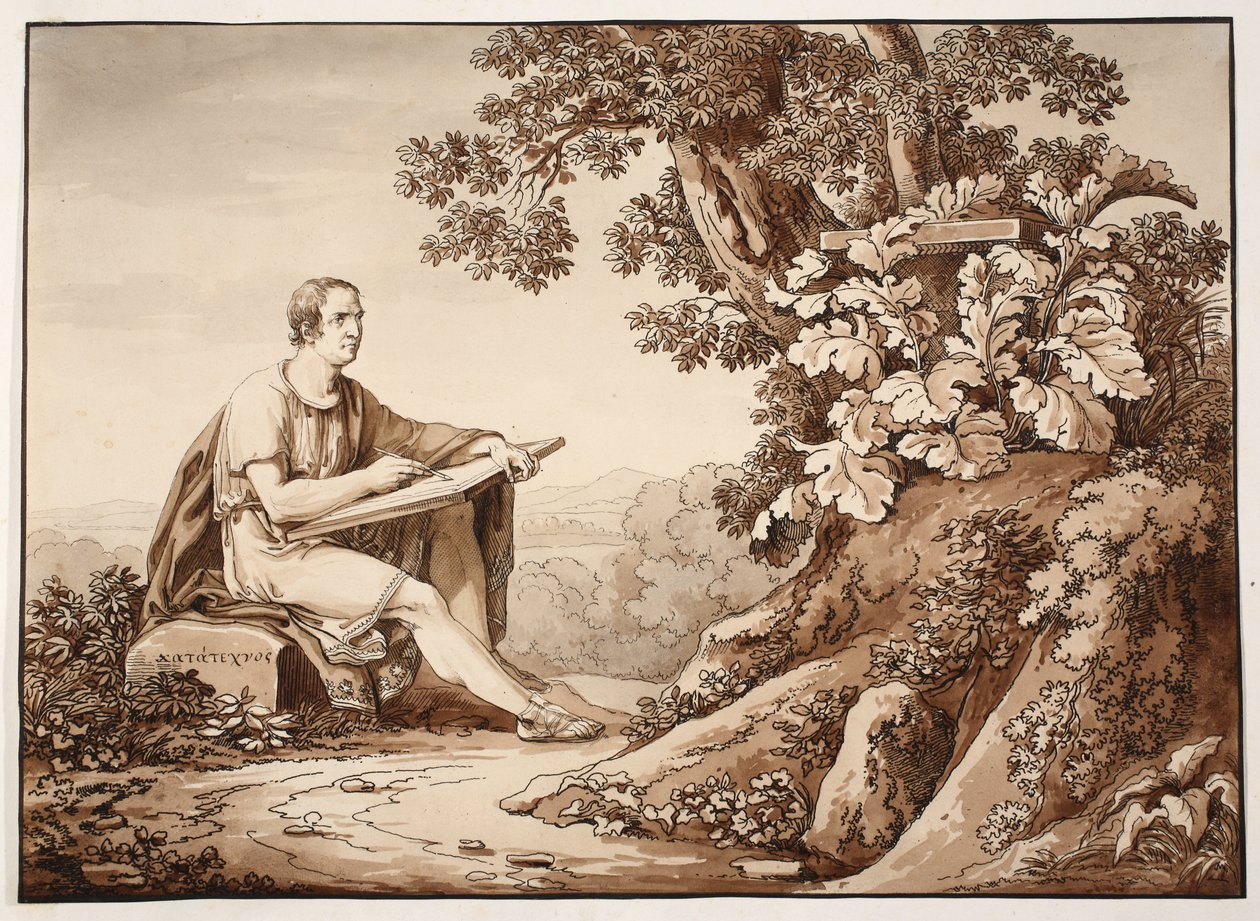 Callimachus, 1833 (lept s hnědým lavírováním) od Agostino Tofanelli