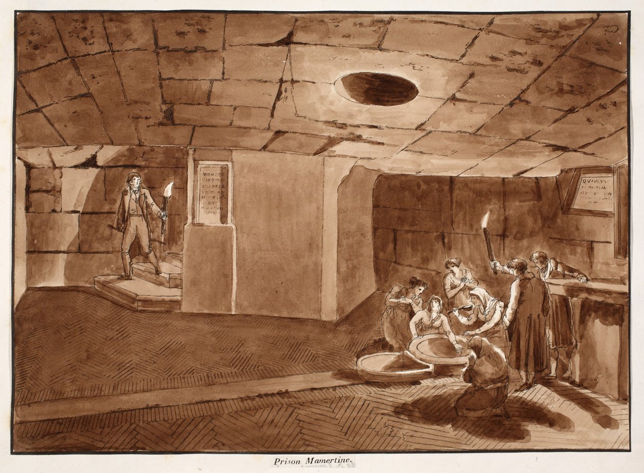 Mamertine Prison, 1833 (lept s hnědou lazurou) od Agostino Tofanelli