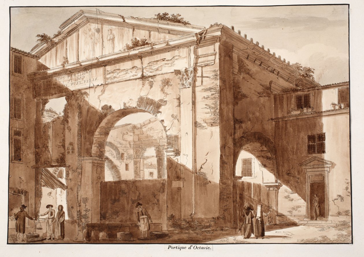 Portikus Octavie, 1833 (lept s hnědým lakem) od Agostino Tofanelli