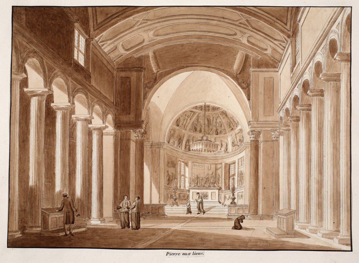 San Pietro in Vincoli, 1833 (lept s hnědou lazurou) od Agostino Tofanelli