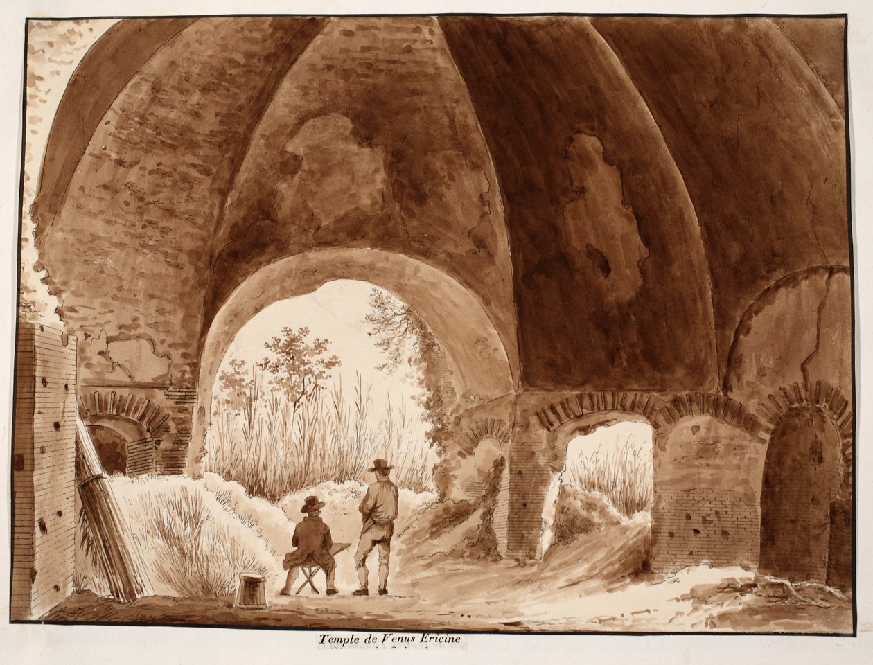 Venušin chrám, 1833 (lept s hnědým lakem) od Agostino Tofanelli