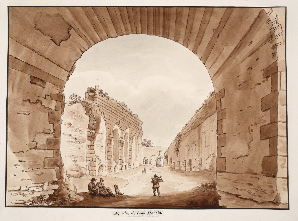 Acqua Marcia, 1833 (leptání s hnědým lavírováním) od Agostino Tofanelli