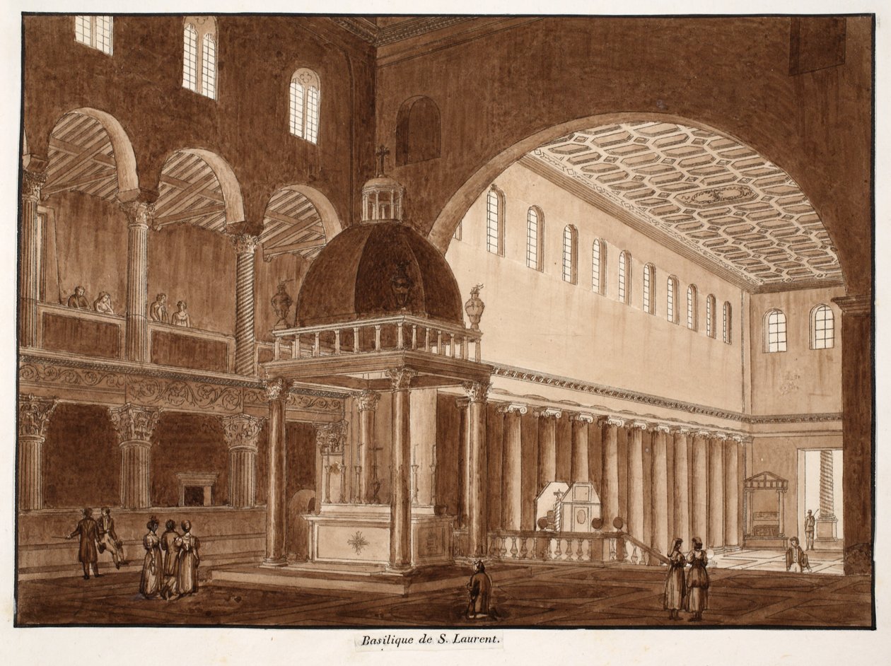 Bazilika San Lorenzo, 1833 (lept s hnědou lazurou) od Agostino Tofanelli