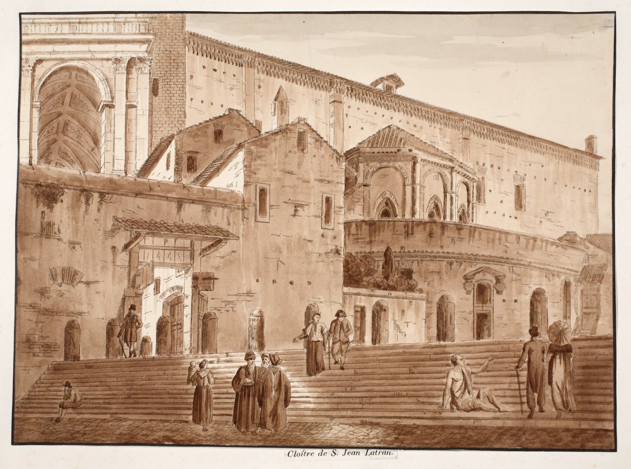 Klášter sv. Jana Latránského, 1833 (lept s hnědou lazurou) od Agostino Tofanelli