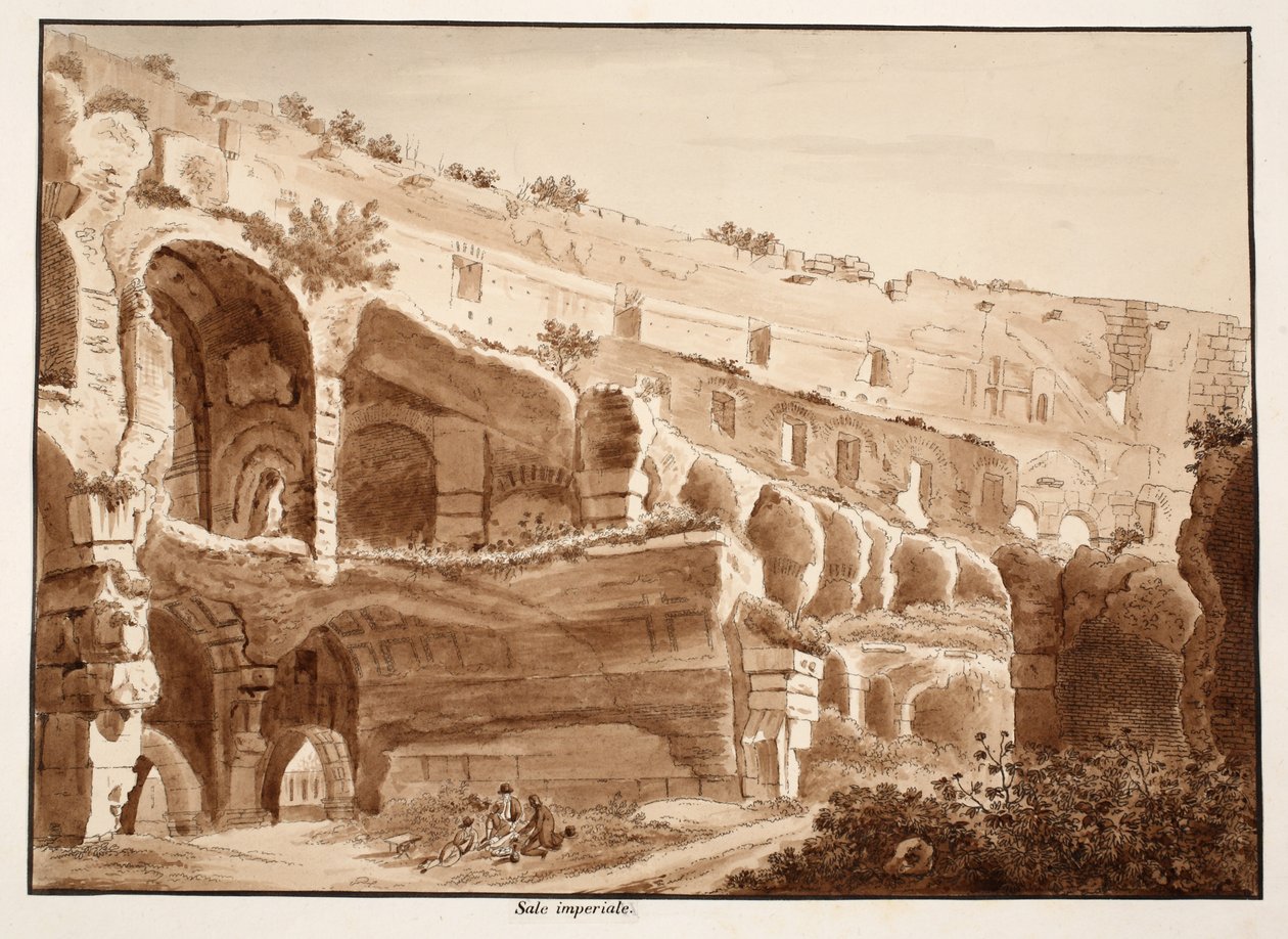 Císařský pokoj, 1833 (lept s hnědým lakem) od Agostino Tofanelli