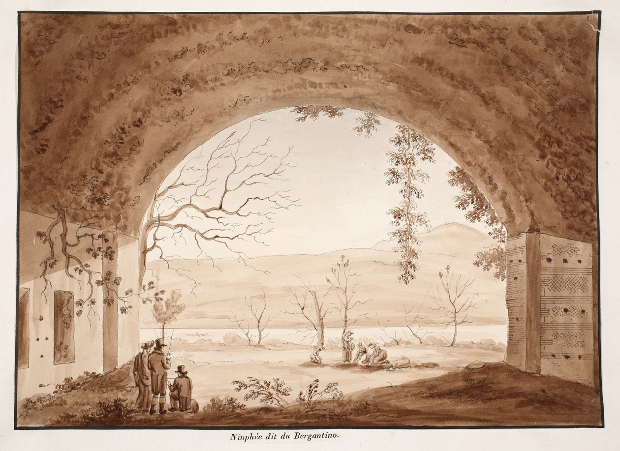 Ninfeo Bergantino, 1833 (leptání s hnědým lavírováním) od Agostino Tofanelli