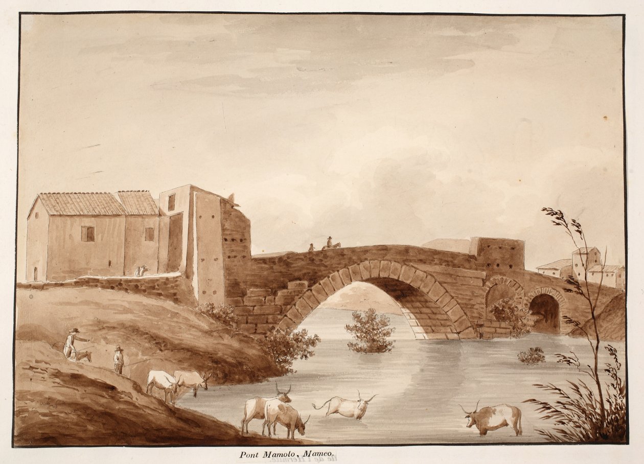 Ponte Mammolo, 1833 (lept s hnědým lakem) od Agostino Tofanelli