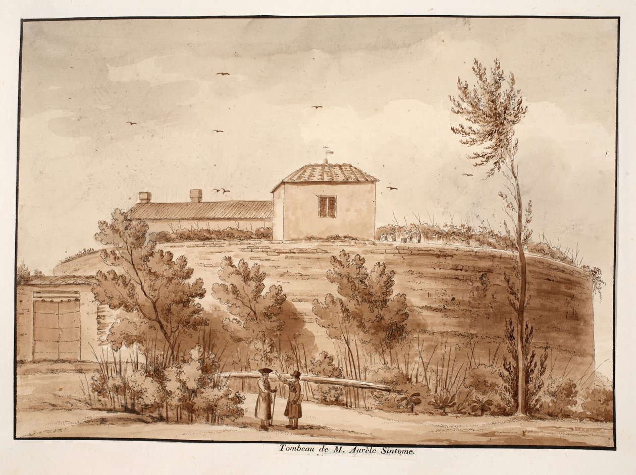 Hrobka Marka Aurelia Sintoma, 1833 (lept s hnědým lakem) od Agostino Tofanelli