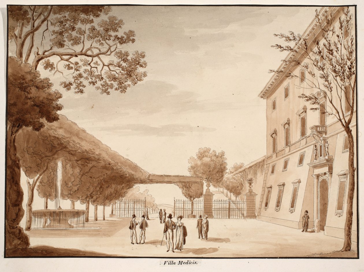 Villa Medici, 1833 (lept s hnědou lazurou) od Agostino Tofanelli