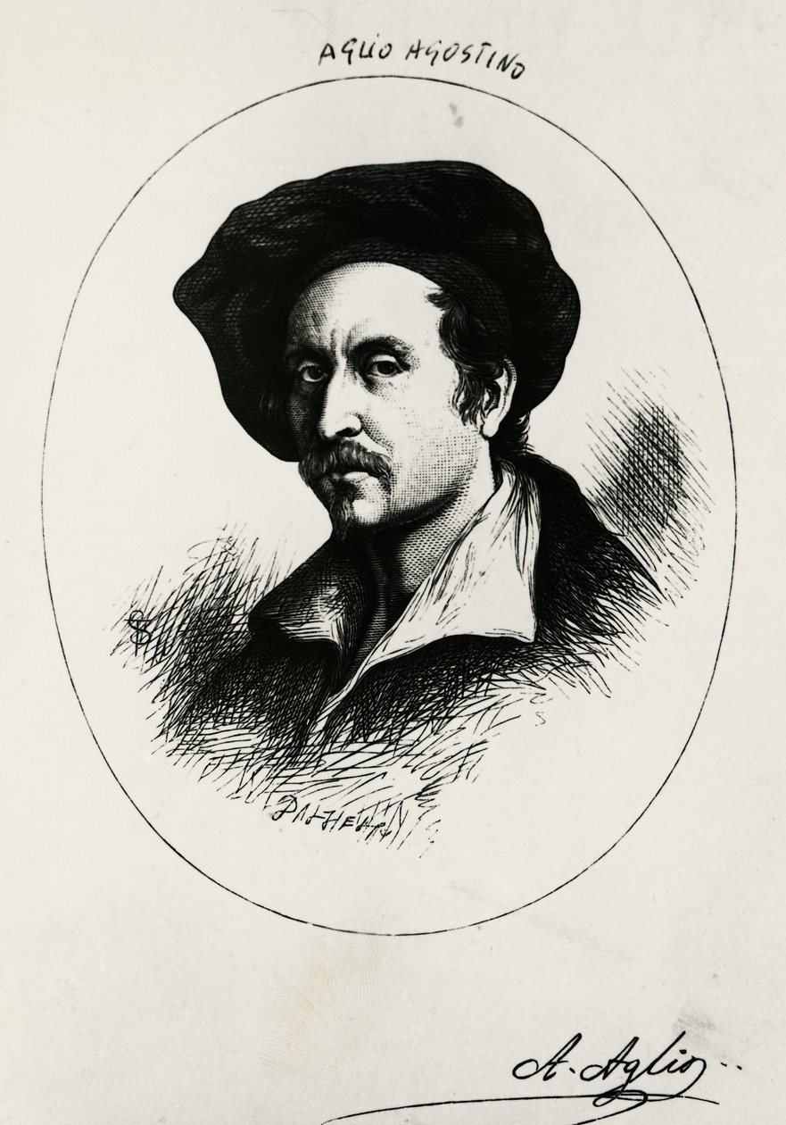Autoportrét Agostina Aglia (rytina) od Agostino Aglio