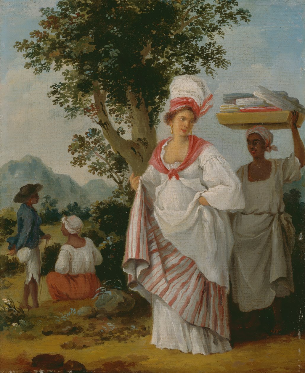 Západoindická kreolská žena navštěvovaná svým černým služebníkem, ca. 1780. od Agostino Brunias