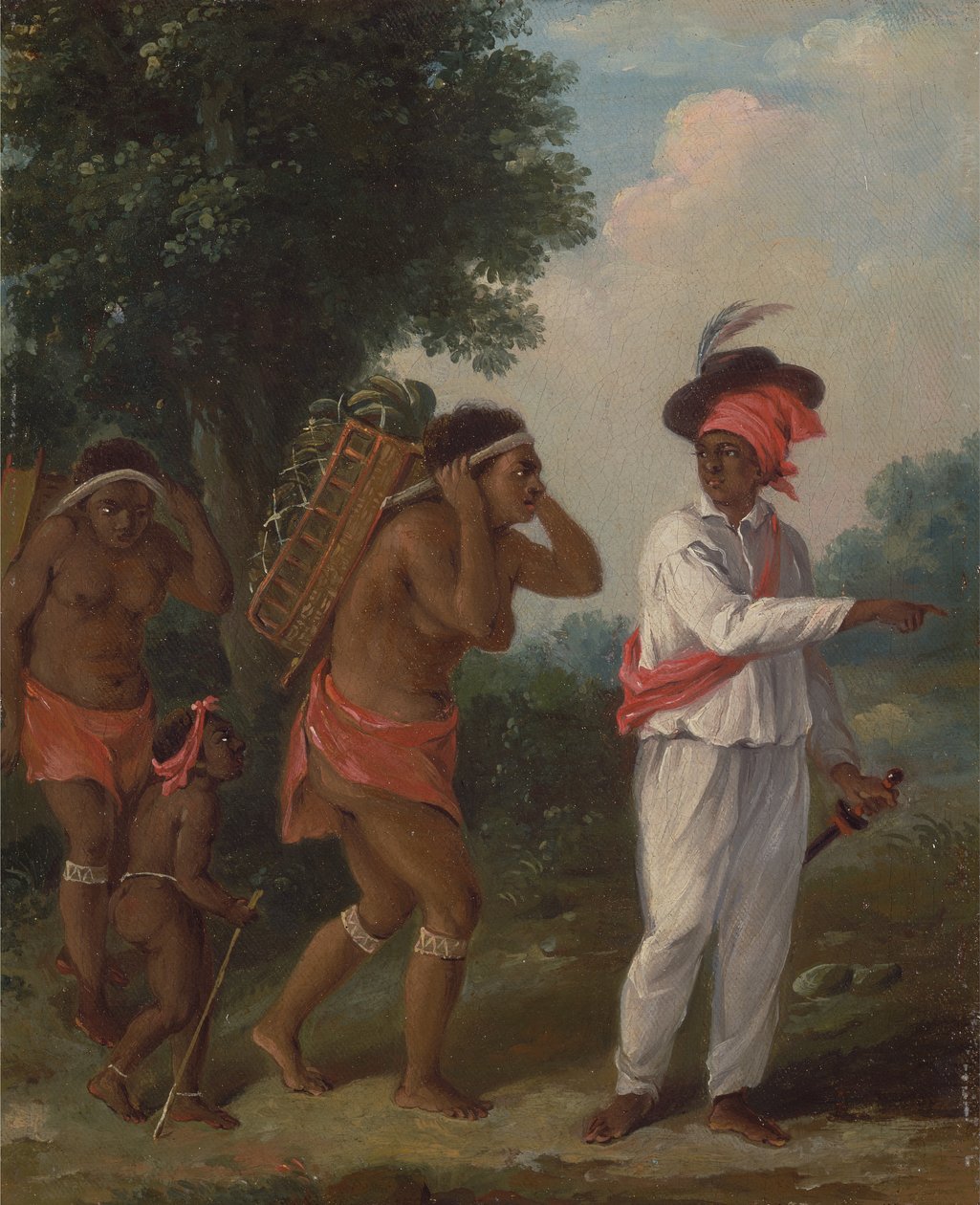 Západní indický muž barvy, režie dvou karibských žen s dítětem, ca. 1780. od Agostino Brunias