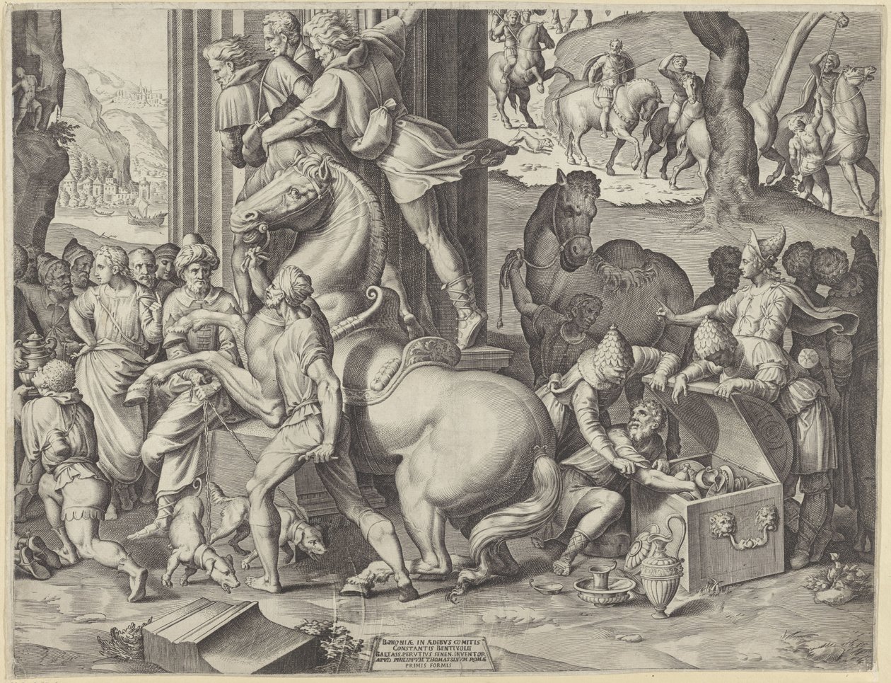 Klanění tří králů (pravá dolní část) od Agostino Carracci