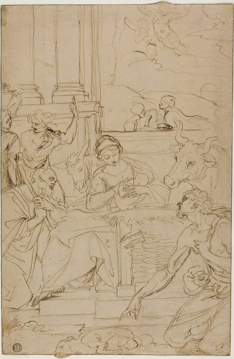 Klanění pastýřů od Agostino Carracci