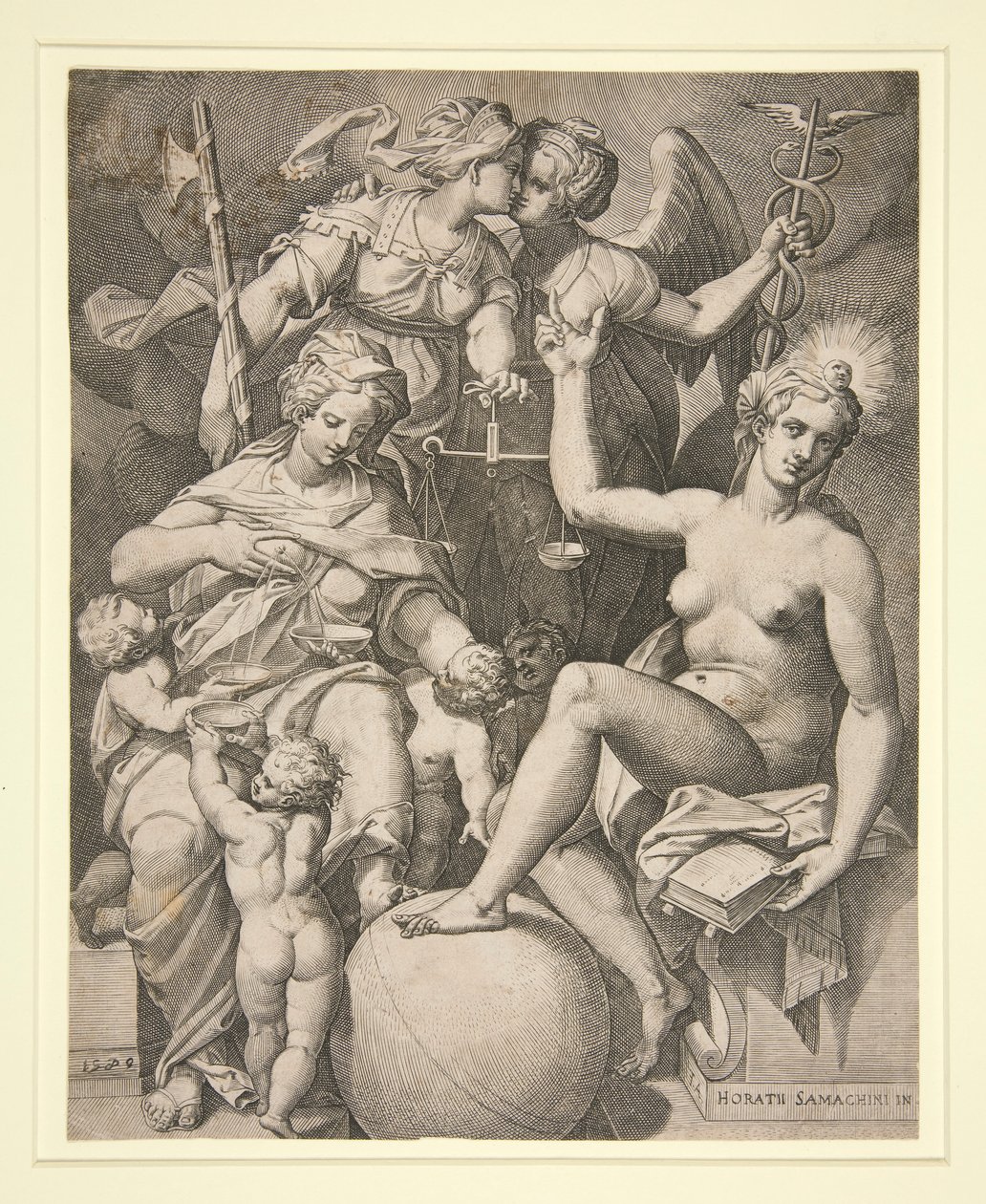 Láska, spravedlnost, pravda a mír od Agostino Carracci