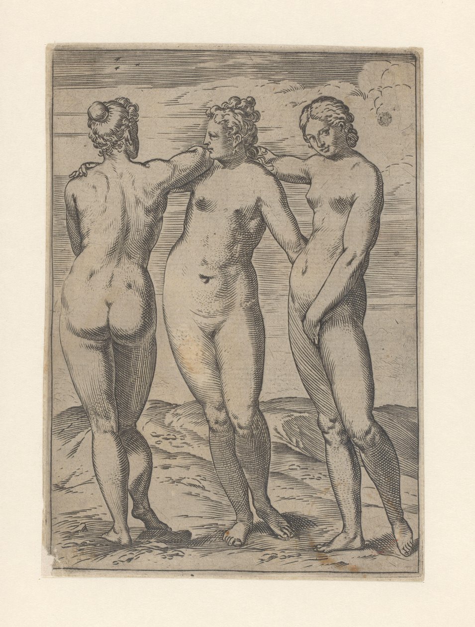 Tři Grácie Lascivie (název série) od Agostino Carracci