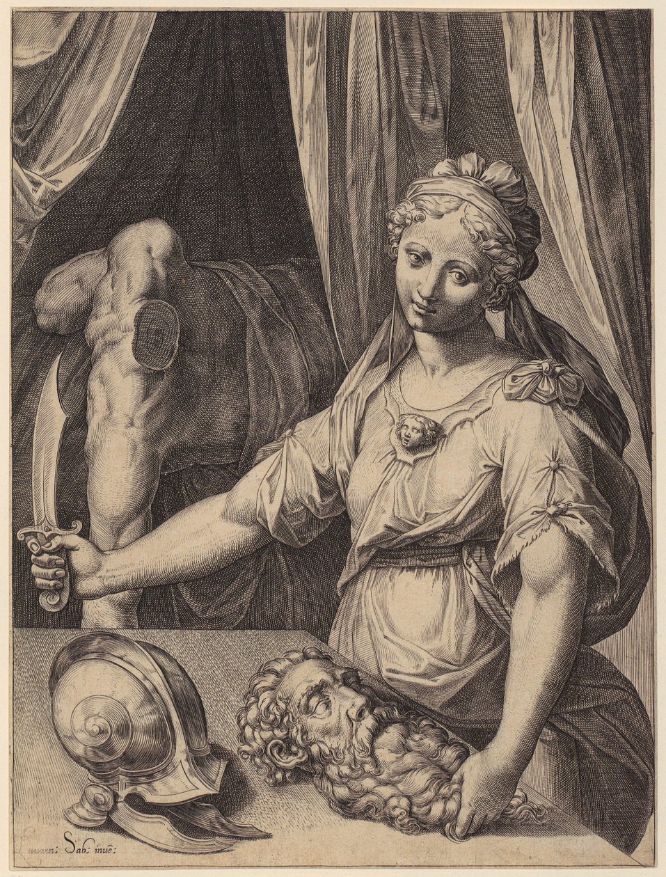 Judita s hlavou Holofernovou od Agostino Carracci