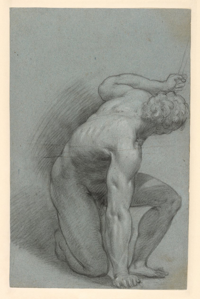 Klečící postava (recto); ležící postava (verso) od Agostino Carracci