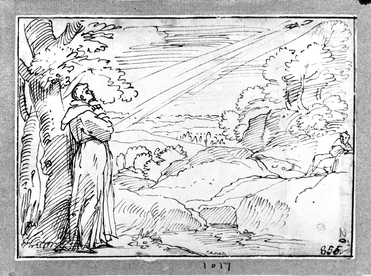 Krajina se svatým Františkem od Agostino Carracci
