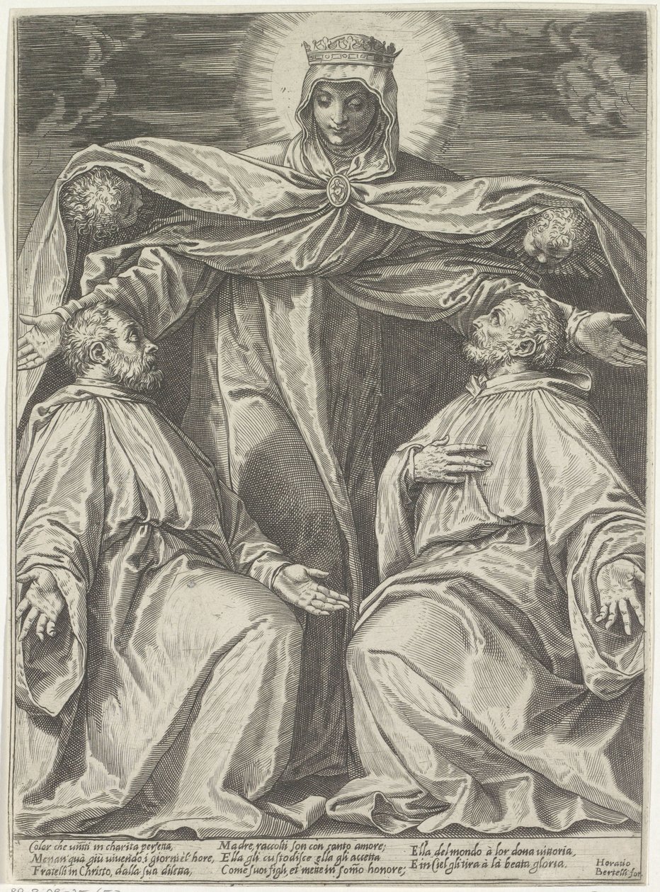 Marie chrání členy bratrstva od Agostino Carracci