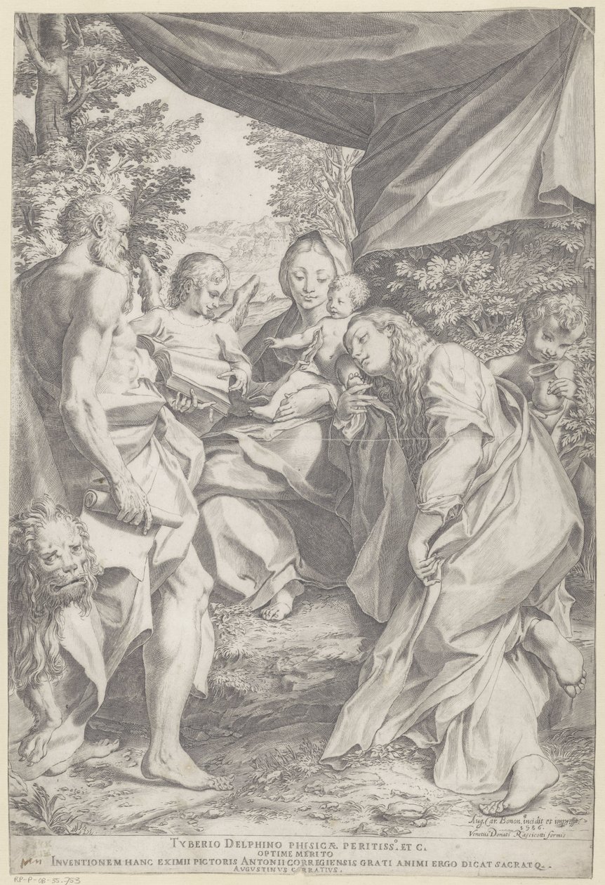 Marie s dítětem a svatý Jeroným a Marie Magdalena od Agostino Carracci