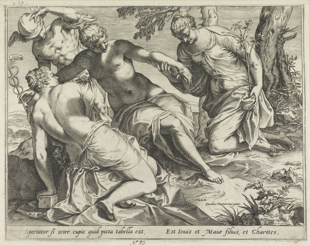 Merkur a milosti od Agostino Carracci