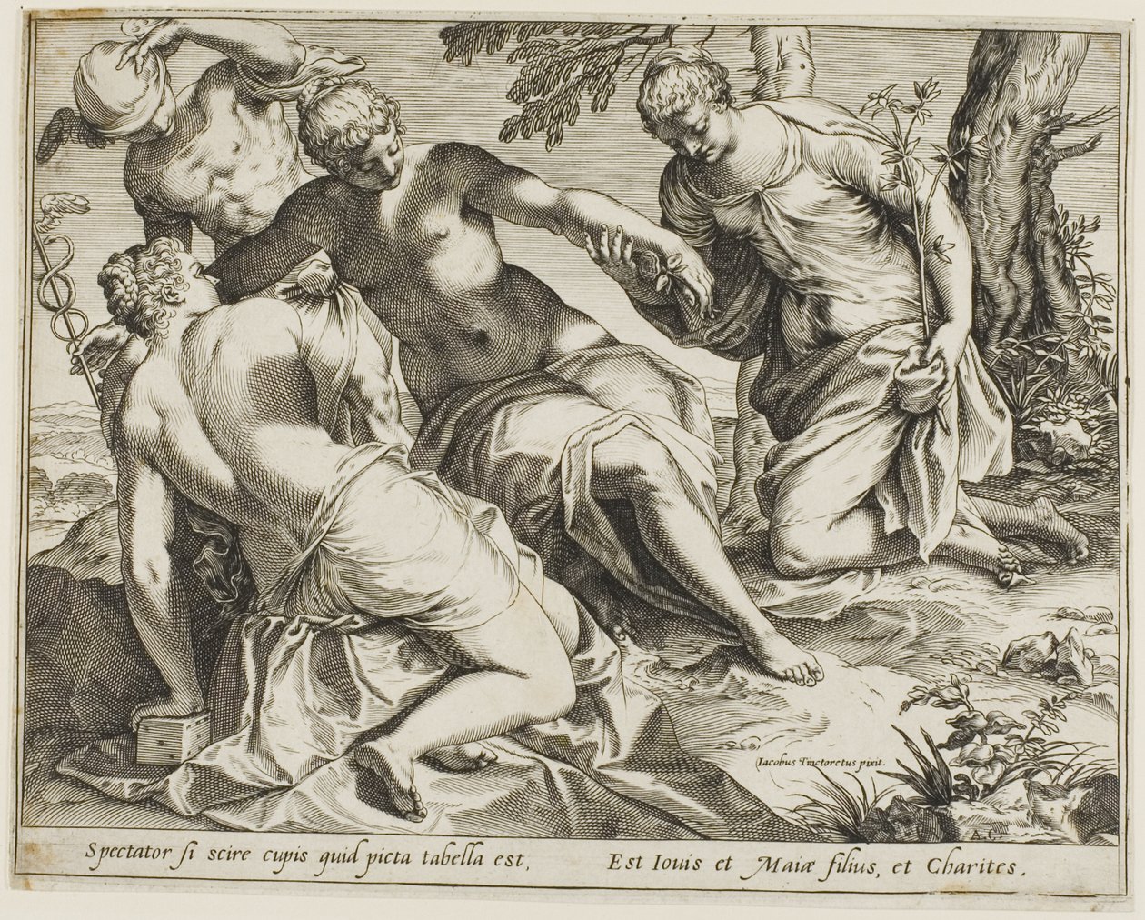 Merkur a milosti od Agostino Carracci